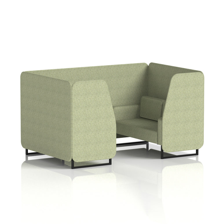 Brixworth Single Tone Office Booth – 2/4/6 Seater, Multiple Panel & Sofa Colours, Black or White Frame, Plywood/Foam/Fabric, Self-Assembly, 10yr Frame Warranty