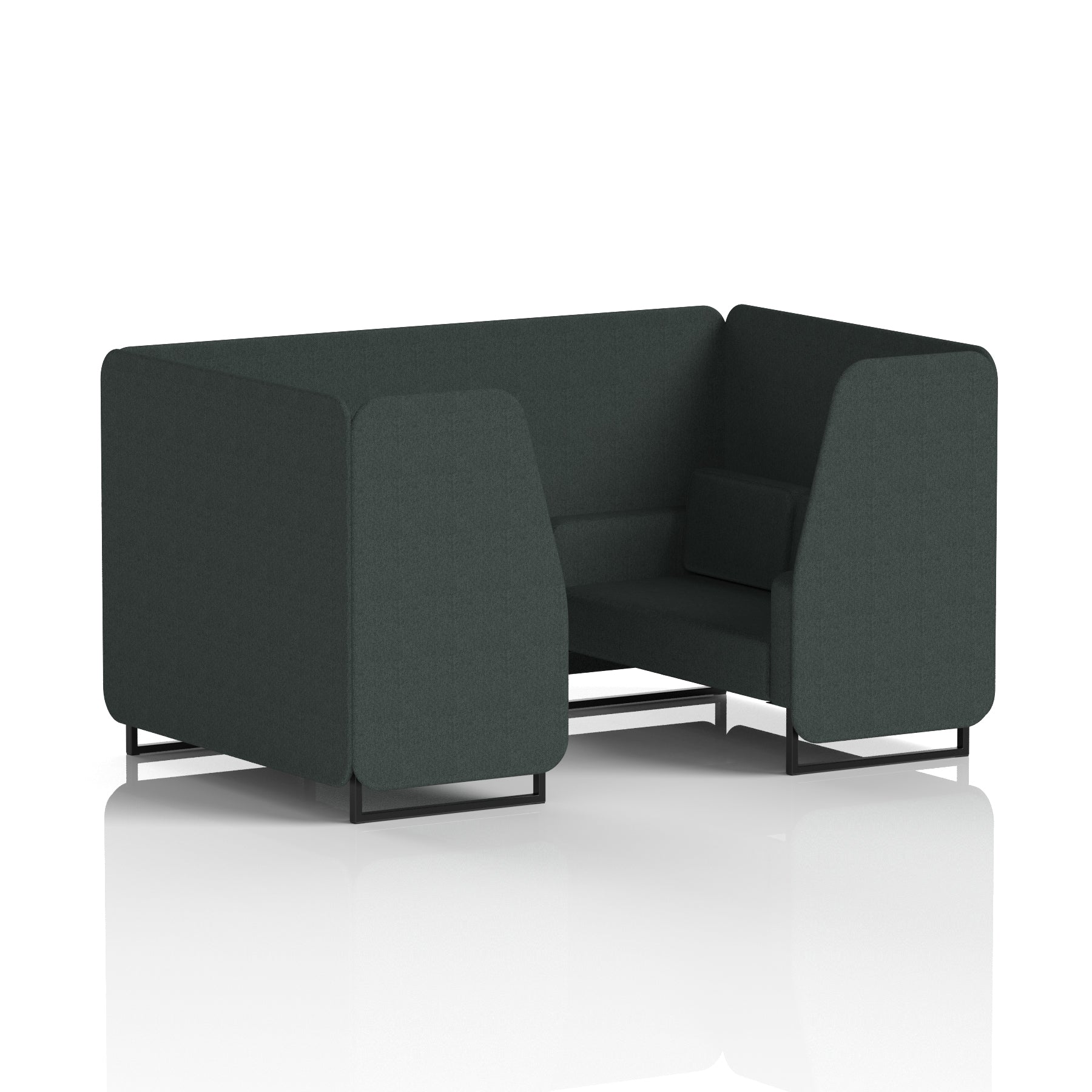 Brixworth Single Tone Office Booth – 2/4/6 Seater, Multiple Panel & Sofa Colours, Black or White Frame, Plywood/Foam/Fabric, Self-Assembly, 10yr Frame Warranty