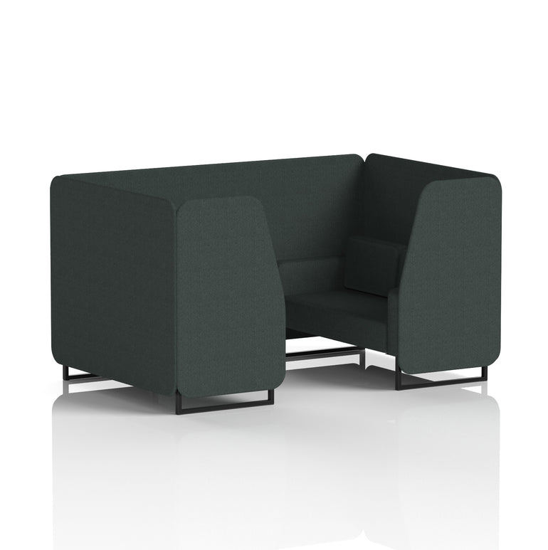 Brixworth Single Tone Office Booth – 2/4/6 Seater, Multiple Panel & Sofa Colours, Black or White Frame, Plywood/Foam/Fabric, Self-Assembly, 10yr Frame Warranty