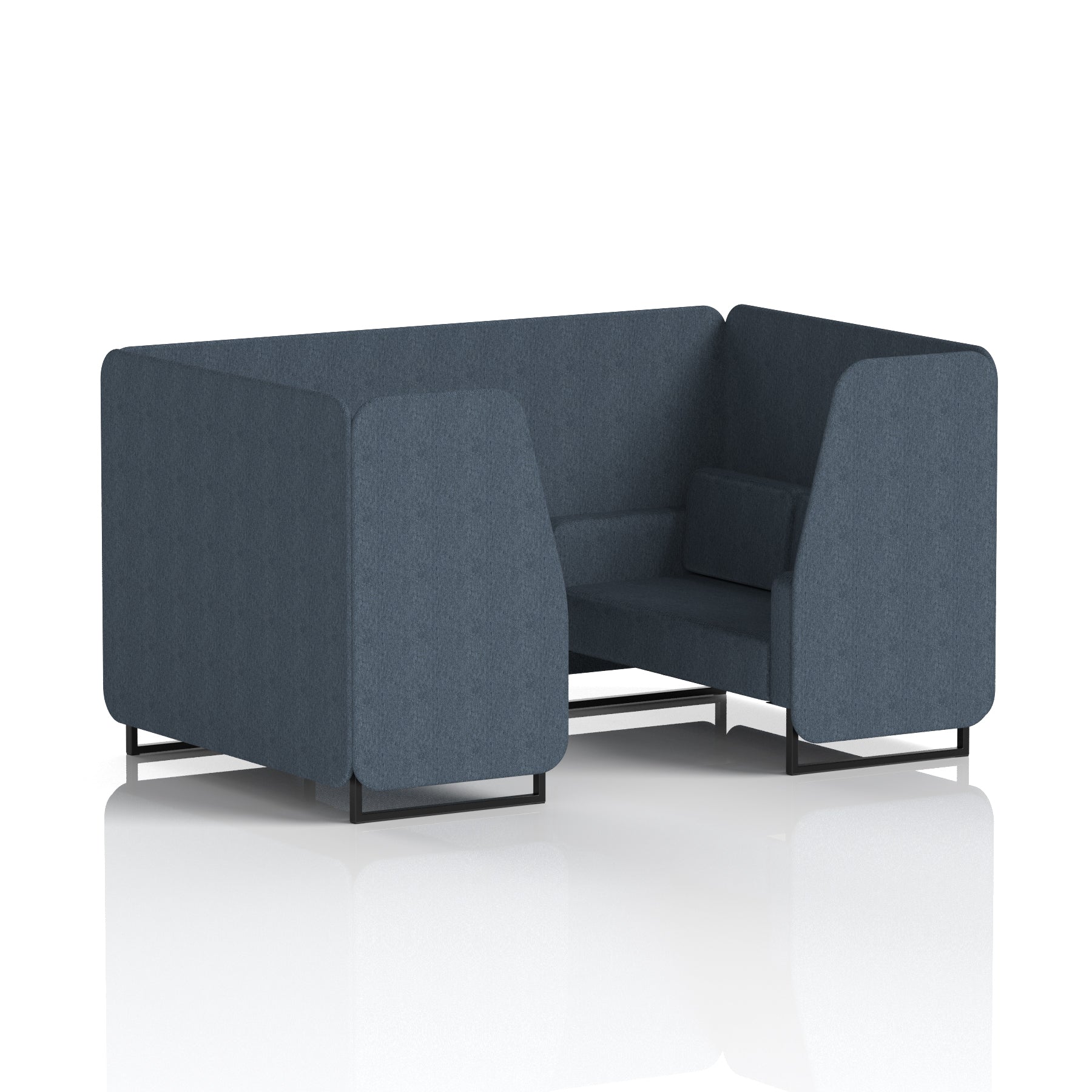 Brixworth Single Tone Office Booth – 2/4/6 Seater, Multiple Panel & Sofa Colours, Black or White Frame, Plywood/Foam/Fabric, Self-Assembly, 10yr Frame Warranty
