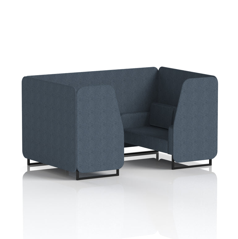 Brixworth Single Tone Office Booth – 2/4/6 Seater, Multiple Panel & Sofa Colours, Black or White Frame, Plywood/Foam/Fabric, Self-Assembly, 10yr Frame Warranty