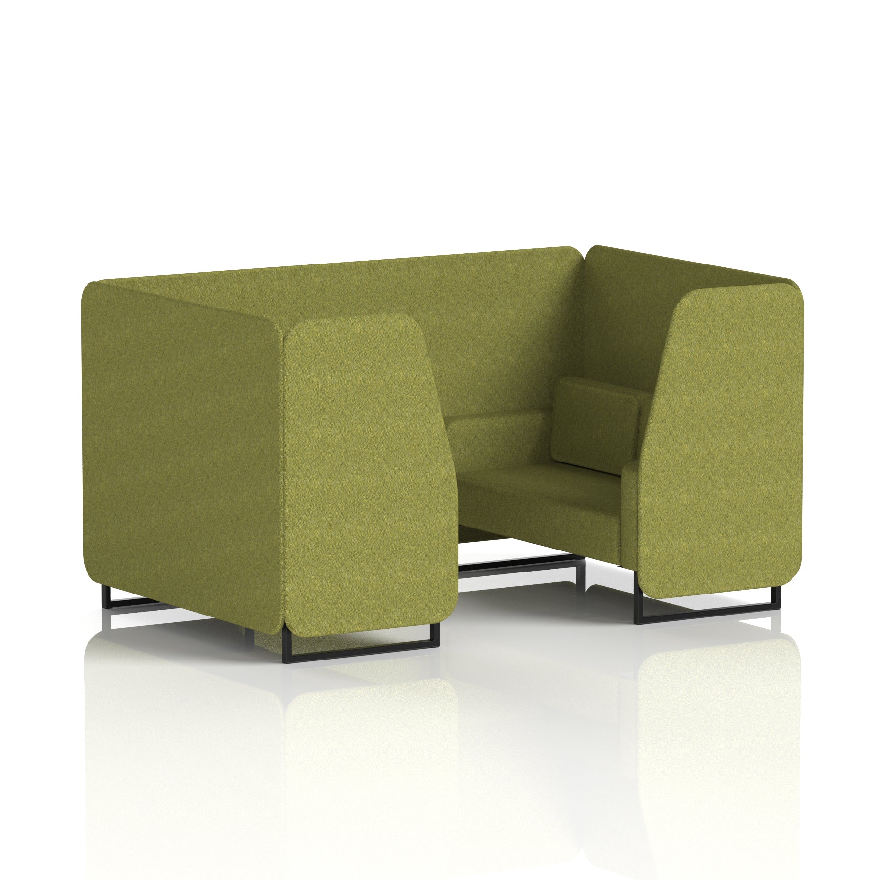 Brixworth Single Tone Office Booth – 2/4/6 Seater, Multiple Panel & Sofa Colours, Black or White Frame, Plywood/Foam/Fabric, Self-Assembly, 10yr Frame Warranty