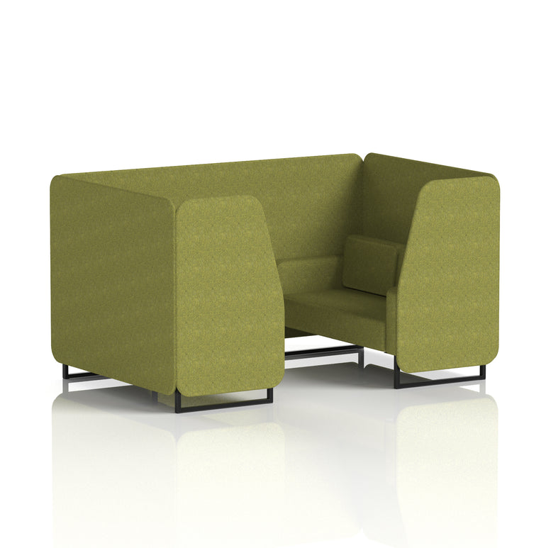 Brixworth Single Tone Office Booth – 2/4/6 Seater, Multiple Panel & Sofa Colours, Black or White Frame, Plywood/Foam/Fabric, Self-Assembly, 10yr Frame Warranty