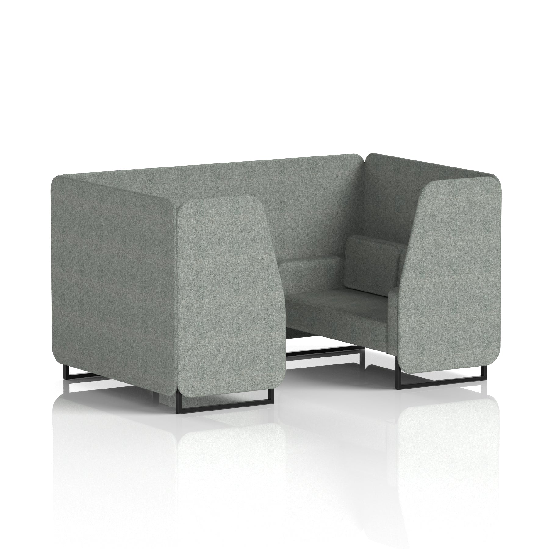 Brixworth Single Tone Office Booth – 2/4/6 Seater, Multiple Panel & Sofa Colours, Black or White Frame, Plywood/Foam/Fabric, Self-Assembly, 10yr Frame Warranty