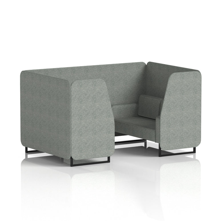 Brixworth Single Tone Office Booth – 2/4/6 Seater, Multiple Panel & Sofa Colours, Black or White Frame, Plywood/Foam/Fabric, Self-Assembly, 10yr Frame Warranty