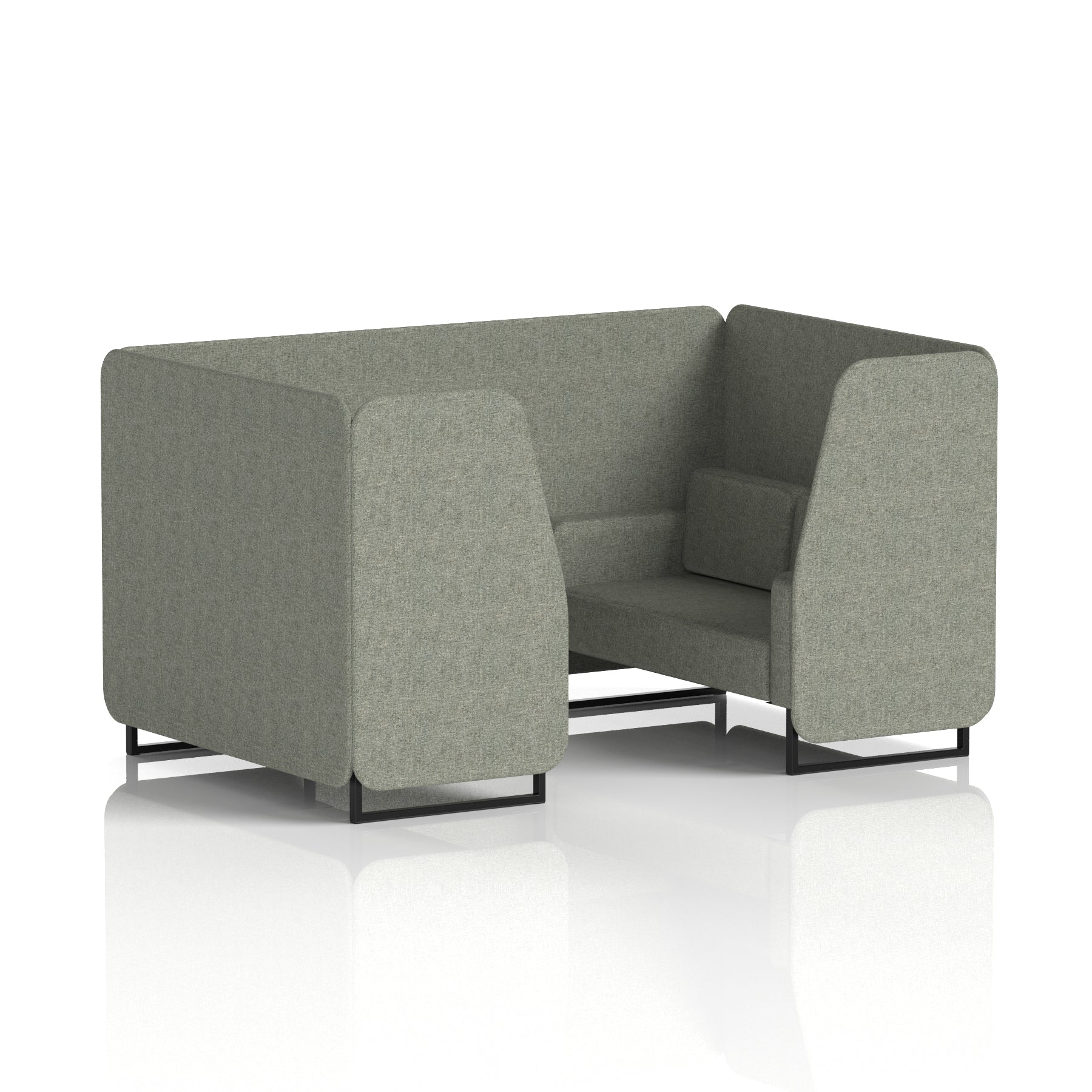 Brixworth Single Tone Office Booth – 2/4/6 Seater, Multiple Panel & Sofa Colours, Black or White Frame, Plywood/Foam/Fabric, Self-Assembly, 10yr Frame Warranty