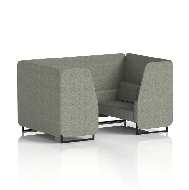 Brixworth Single Tone Office Booth – 2/4/6 Seater, Multiple Panel & Sofa Colours, Black or White Frame, Plywood/Foam/Fabric, Self-Assembly, 10yr Frame Warranty