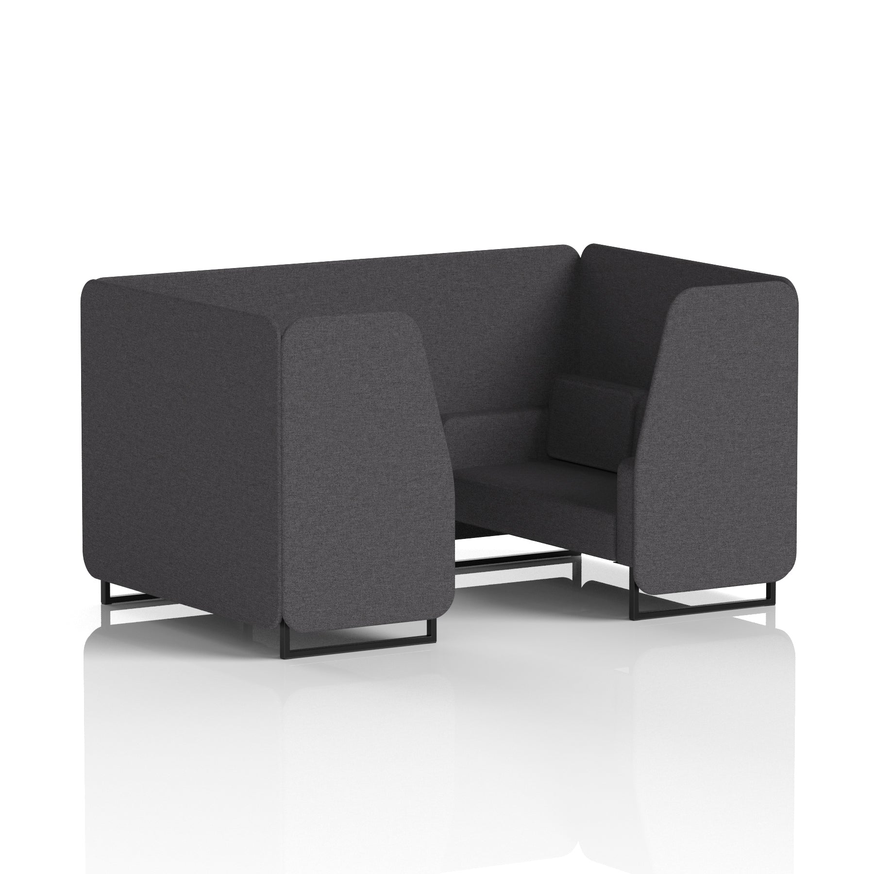 Brixworth Single Tone Office Booth – 2/4/6 Seater, Multiple Panel & Sofa Colours, Black or White Frame, Plywood/Foam/Fabric, Self-Assembly, 10yr Frame Warranty