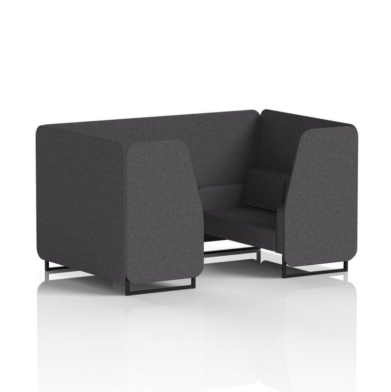 Brixworth Single Tone Office Booth – 2/4/6 Seater, Multiple Panel & Sofa Colours, Black or White Frame, Plywood/Foam/Fabric, Self-Assembly, 10yr Frame Warranty