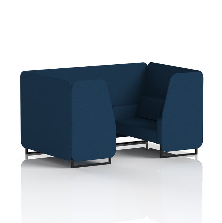 Brixworth Single Tone Office Booth – 2/4/6 Seater, Multiple Panel & Sofa Colours, Black or White Frame, Plywood/Foam/Fabric, Self-Assembly, 10yr Frame Warranty