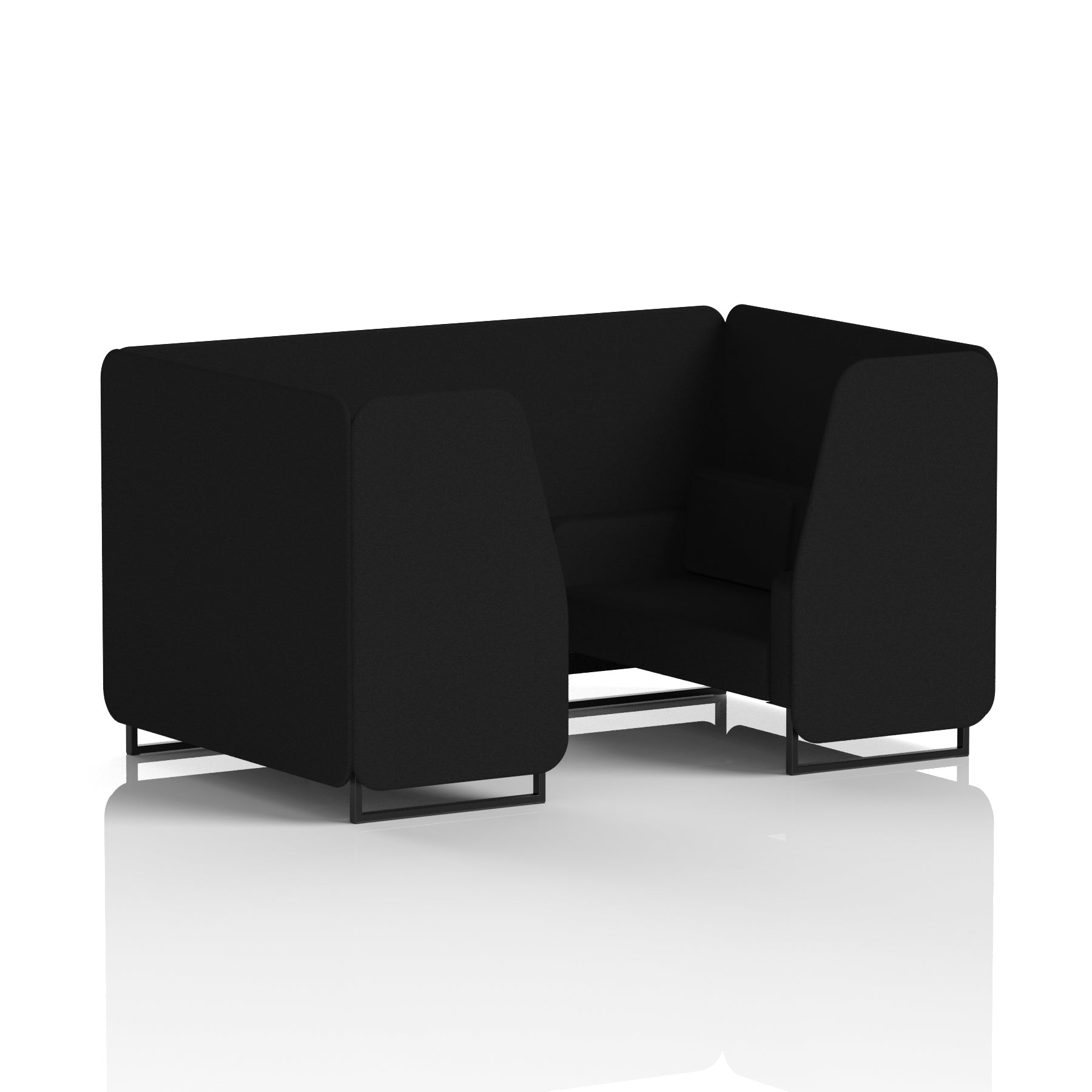 Brixworth Single Tone Office Booth – 2/4/6 Seater, Multiple Panel & Sofa Colours, Black or White Frame, Plywood/Foam/Fabric, Self-Assembly, 10yr Frame Warranty