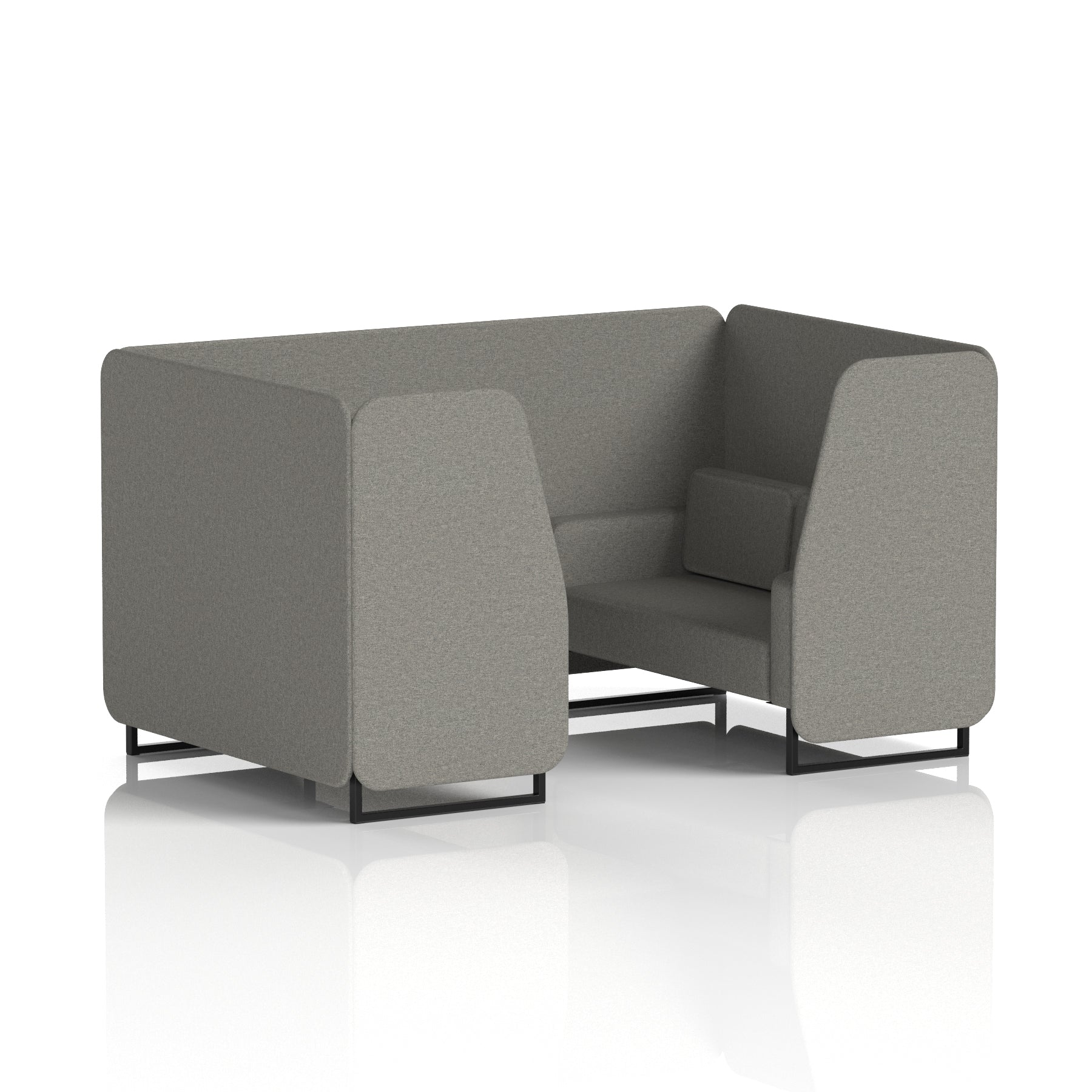 Brixworth Single Tone Office Booth – 2/4/6 Seater, Multiple Panel & Sofa Colours, Black or White Frame, Plywood/Foam/Fabric, Self-Assembly, 10yr Frame Warranty