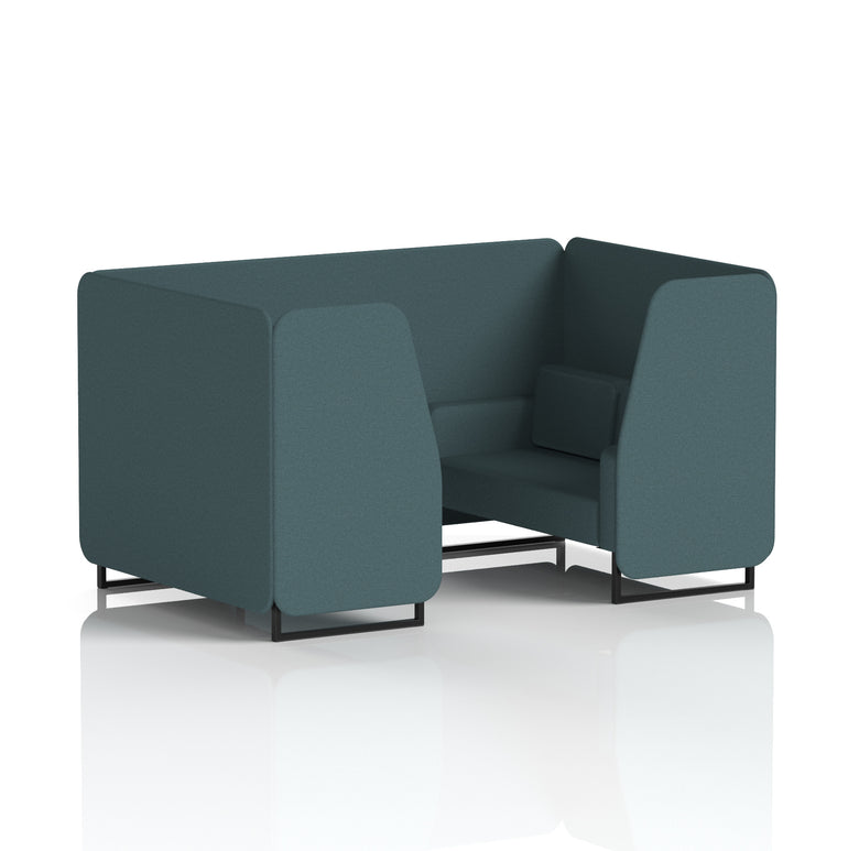 Brixworth Single Tone Office Booth – 2/4/6 Seater, Multiple Panel & Sofa Colours, Black or White Frame, Plywood/Foam/Fabric, Self-Assembly, 10yr Frame Warranty