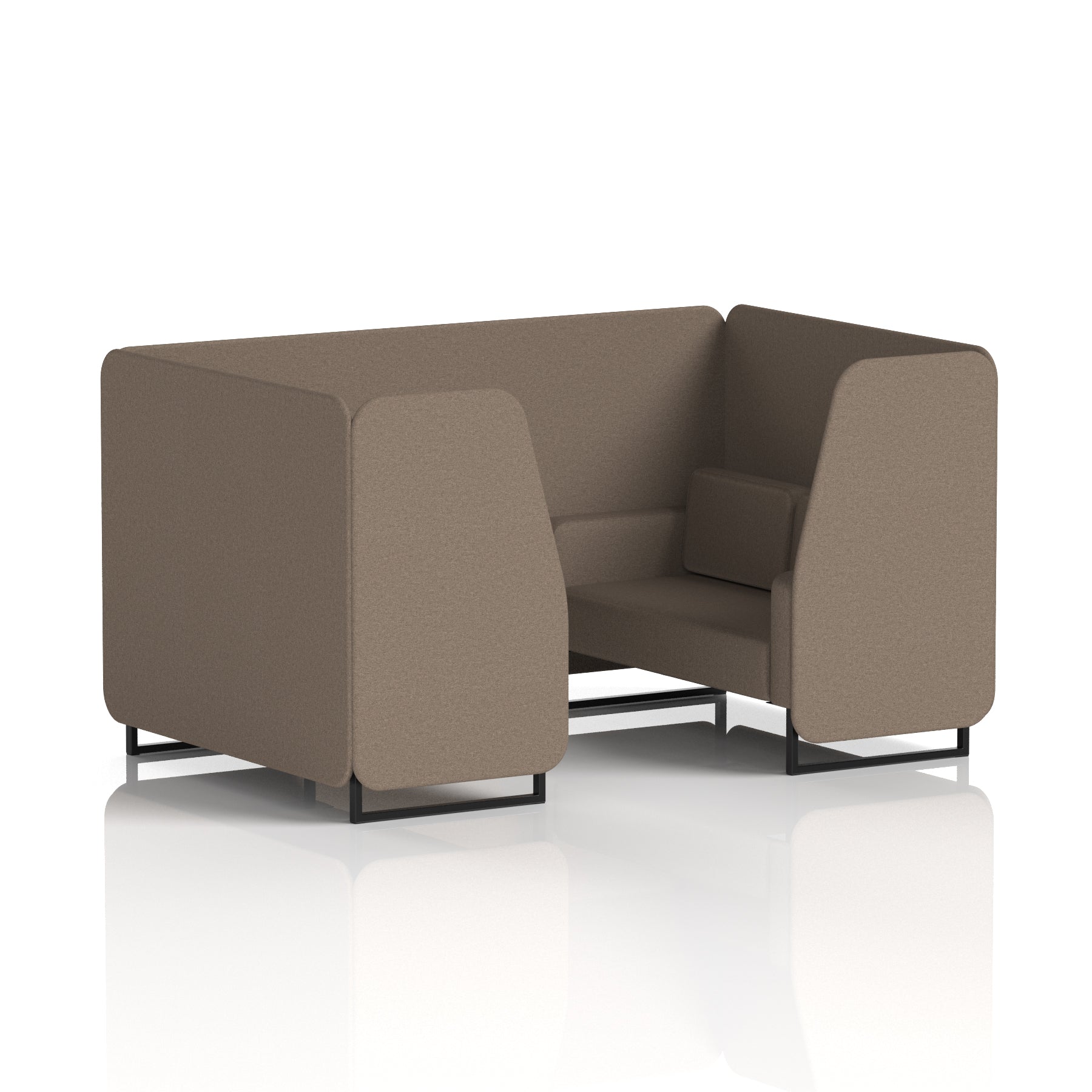 Brixworth Single Tone Office Booth – 2/4/6 Seater, Multiple Panel & Sofa Colours, Black or White Frame, Plywood/Foam/Fabric, Self-Assembly, 10yr Frame Warranty