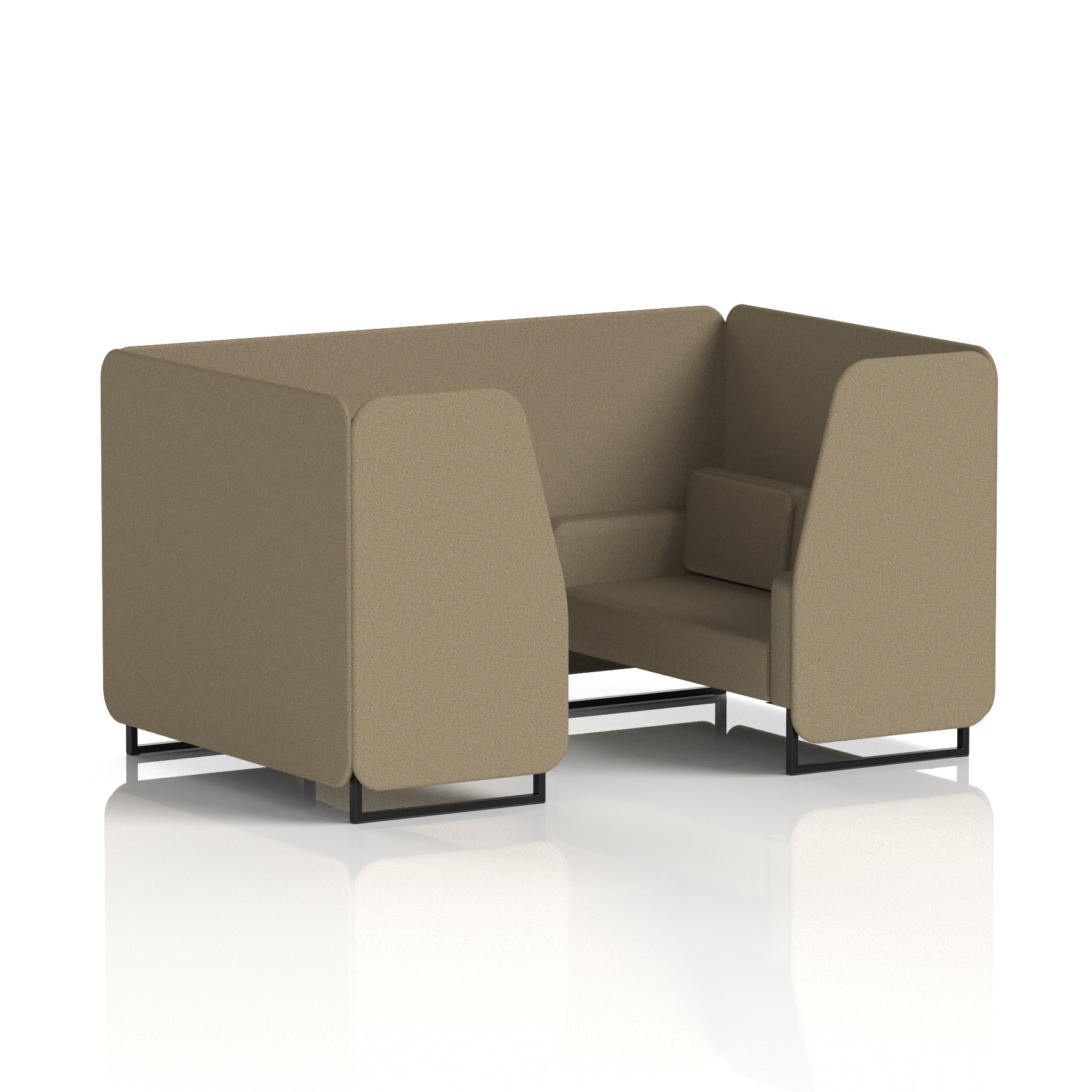 Brixworth Single Tone Office Booth – 2/4/6 Seater, Multiple Panel & Sofa Colours, Black or White Frame, Plywood/Foam/Fabric, Self-Assembly, 10yr Frame Warranty