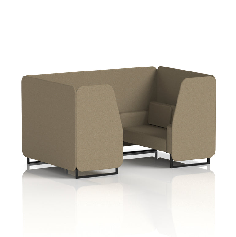 Brixworth Single Tone Office Booth – 2/4/6 Seater, Multiple Panel & Sofa Colours, Black or White Frame, Plywood/Foam/Fabric, Self-Assembly, 10yr Frame Warranty