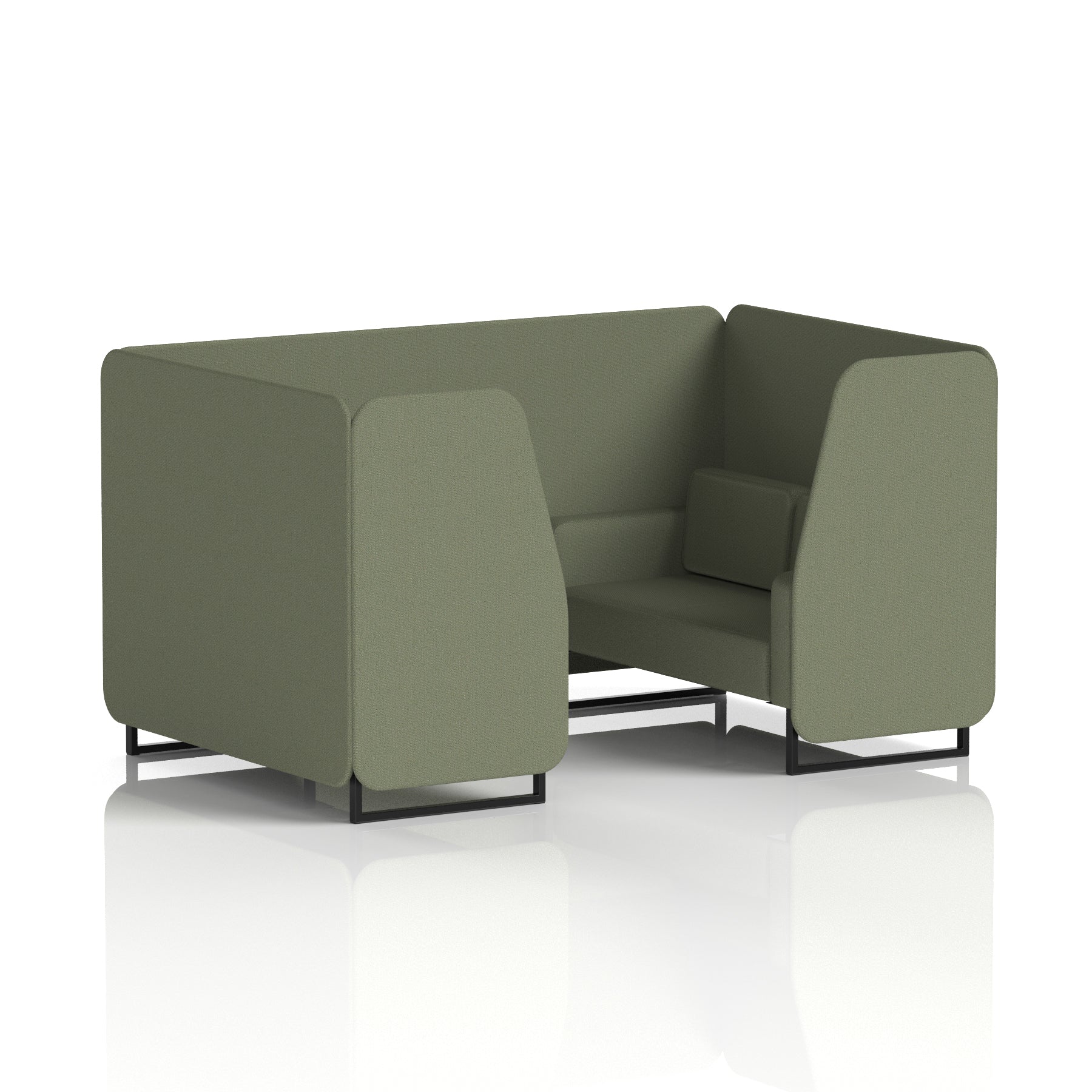 Brixworth Single Tone Office Booth – 2/4/6 Seater, Multiple Panel & Sofa Colours, Black or White Frame, Plywood/Foam/Fabric, Self-Assembly, 10yr Frame Warranty