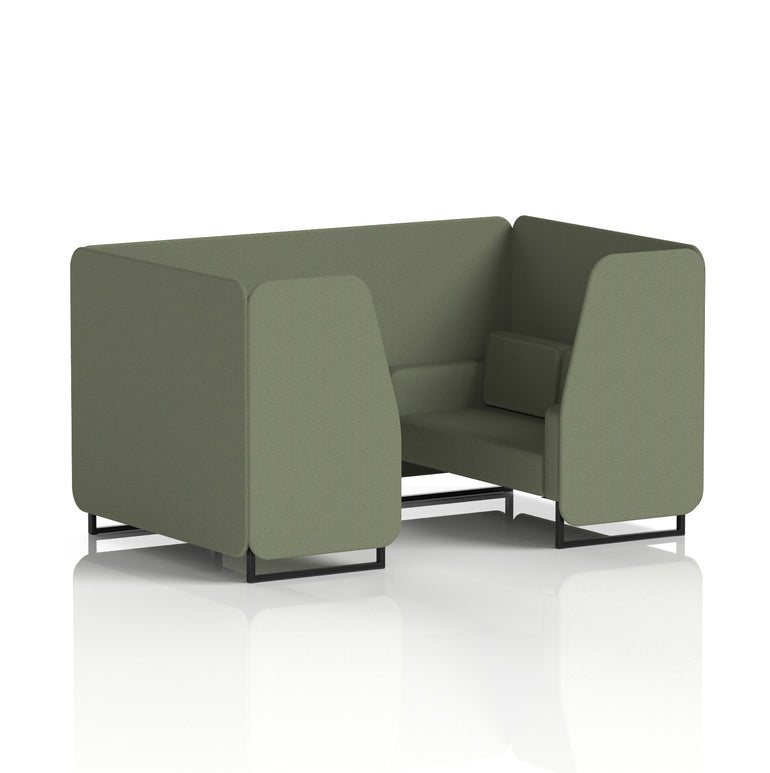 Brixworth Single Tone Office Booth – 2/4/6 Seater, Multiple Panel & Sofa Colours, Black or White Frame, Plywood/Foam/Fabric, Self-Assembly, 10yr Frame Warranty
