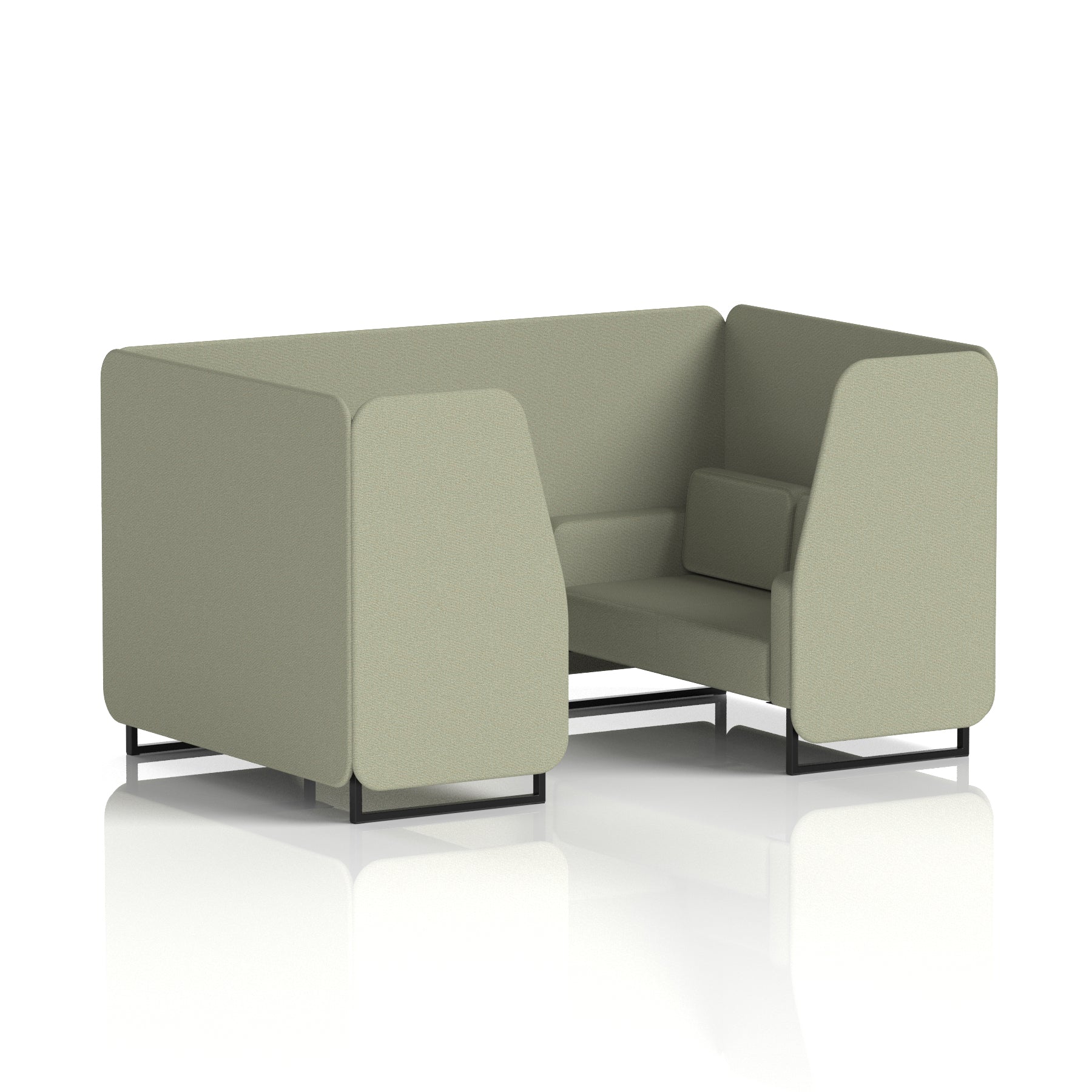Brixworth Single Tone Office Booth – 2/4/6 Seater, Multiple Panel & Sofa Colours, Black or White Frame, Plywood/Foam/Fabric, Self-Assembly, 10yr Frame Warranty