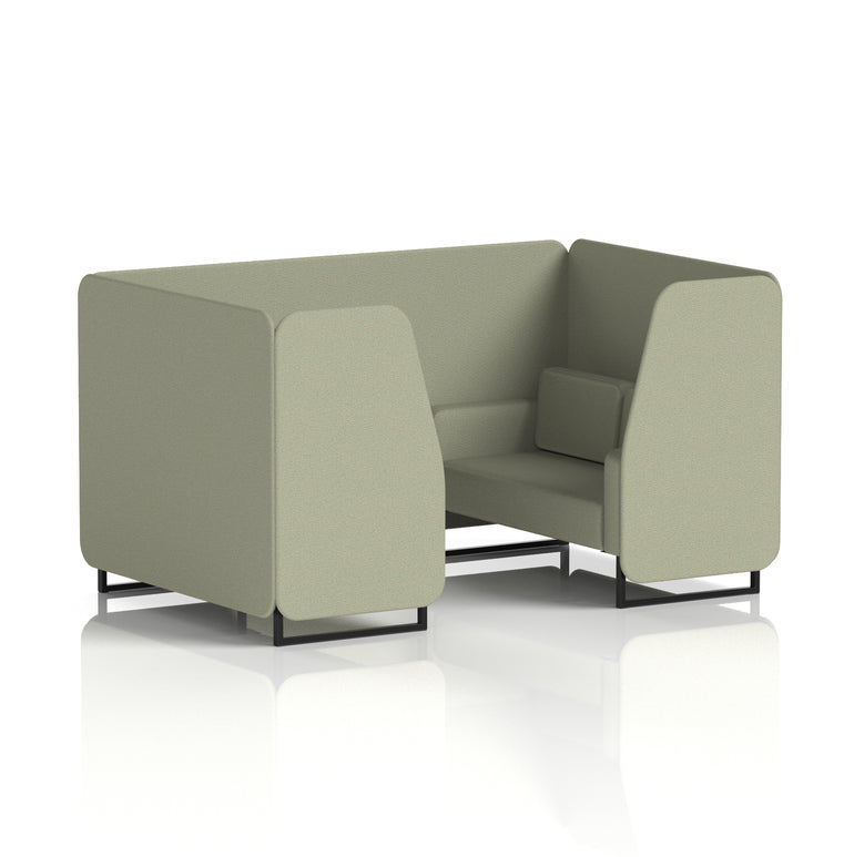 Brixworth Single Tone Office Booth – 2/4/6 Seater, Multiple Panel & Sofa Colours, Black or White Frame, Plywood/Foam/Fabric, Self-Assembly, 10yr Frame Warranty