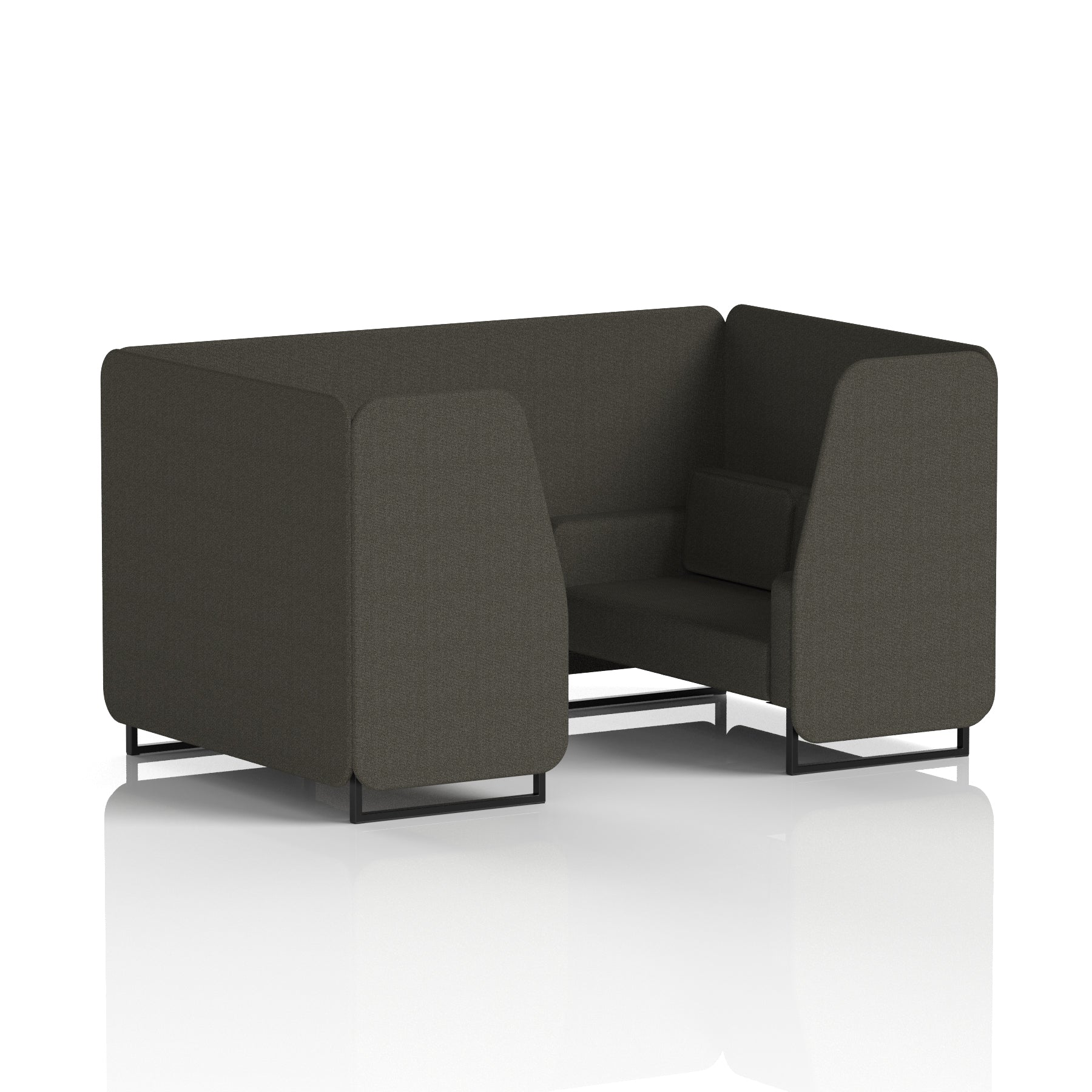 Brixworth Single Tone Office Booth – 2/4/6 Seater, Multiple Panel & Sofa Colours, Black or White Frame, Plywood/Foam/Fabric, Self-Assembly, 10yr Frame Warranty