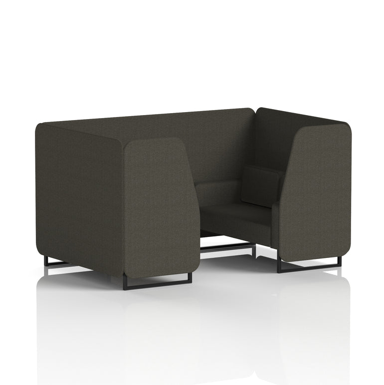 Brixworth Single Tone Office Booth – 2/4/6 Seater, Multiple Panel & Sofa Colours, Black or White Frame, Plywood/Foam/Fabric, Self-Assembly, 10yr Frame Warranty