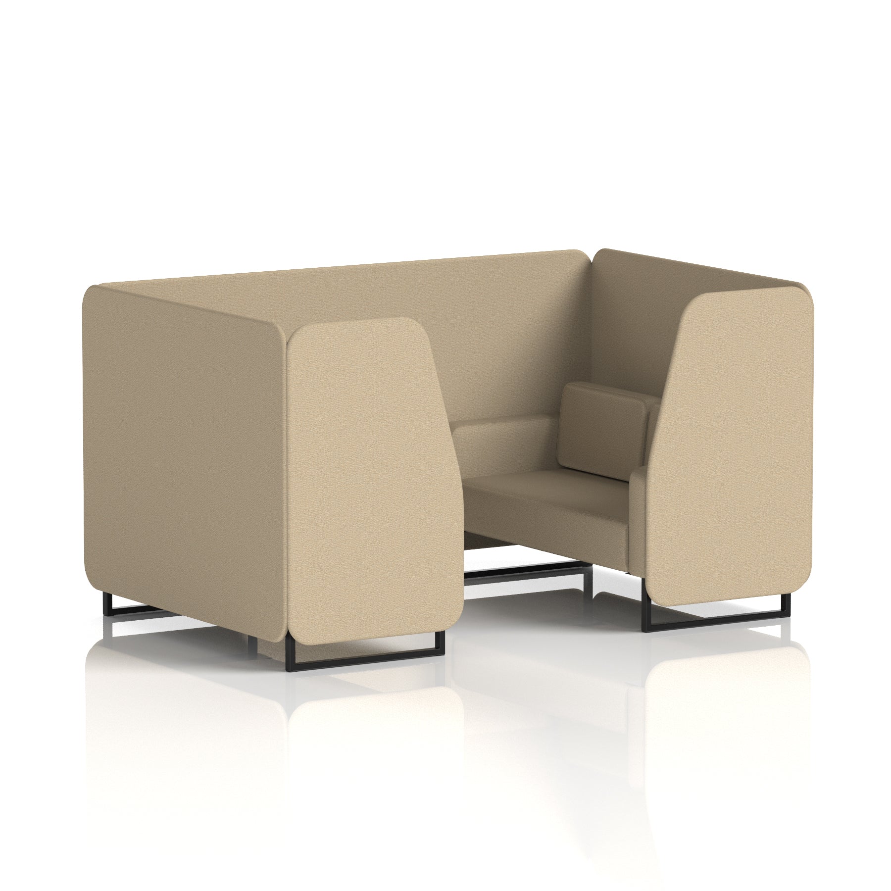 Brixworth Single Tone Office Booth – 2/4/6 Seater, Multiple Panel & Sofa Colours, Black or White Frame, Plywood/Foam/Fabric, Self-Assembly, 10yr Frame Warranty