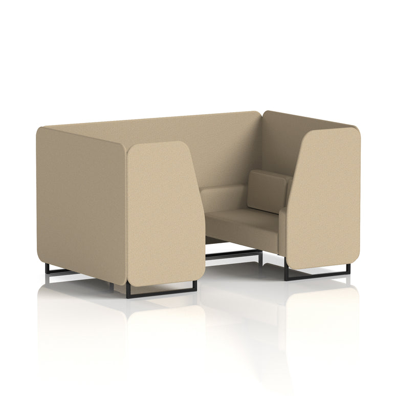 Brixworth Single Tone Office Booth – 2/4/6 Seater, Multiple Panel & Sofa Colours, Black or White Frame, Plywood/Foam/Fabric, Self-Assembly, 10yr Frame Warranty