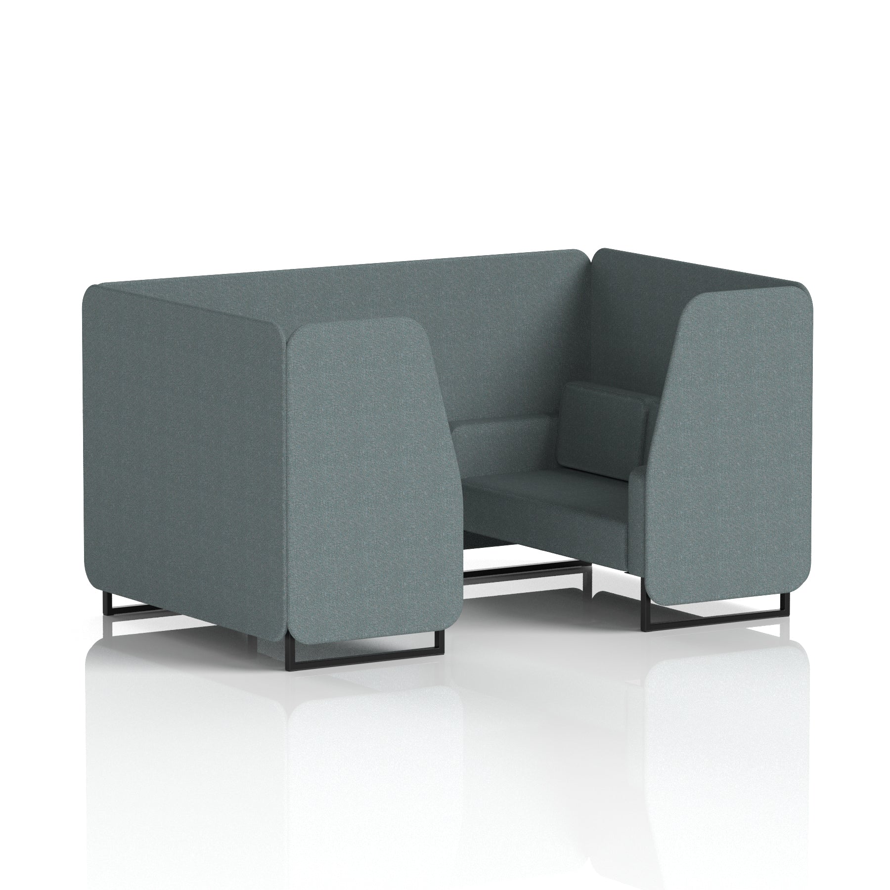 Brixworth Single Tone Office Booth – 2/4/6 Seater, Multiple Panel & Sofa Colours, Black or White Frame, Plywood/Foam/Fabric, Self-Assembly, 10yr Frame Warranty