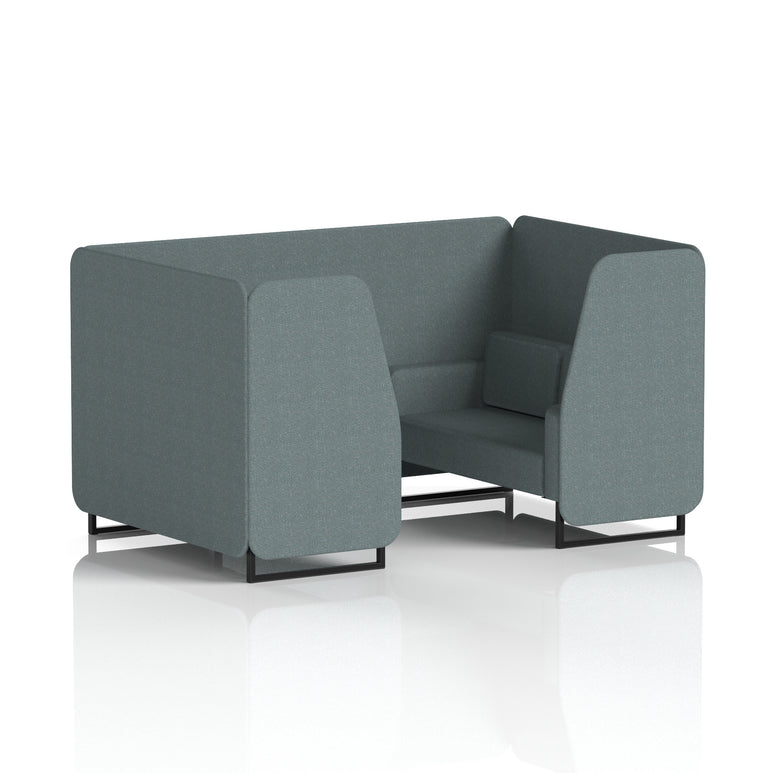 Brixworth Single Tone Office Booth – 2/4/6 Seater, Multiple Panel & Sofa Colours, Black or White Frame, Plywood/Foam/Fabric, Self-Assembly, 10yr Frame Warranty