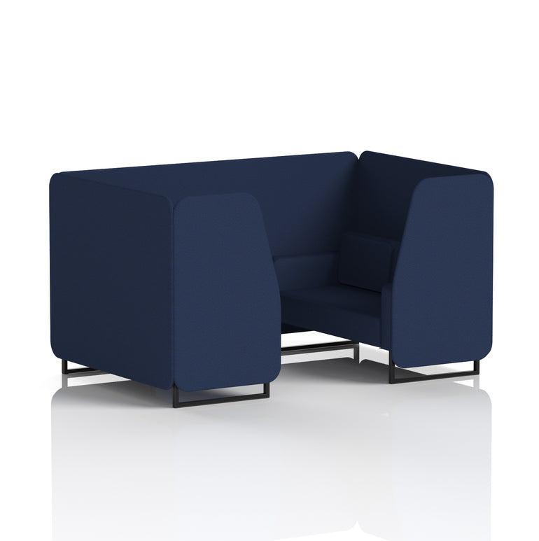 Brixworth Single Tone Office Booth – 2/4/6 Seater, Multiple Panel & Sofa Colours, Black or White Frame, Plywood/Foam/Fabric, Self-Assembly, 10yr Frame Warranty