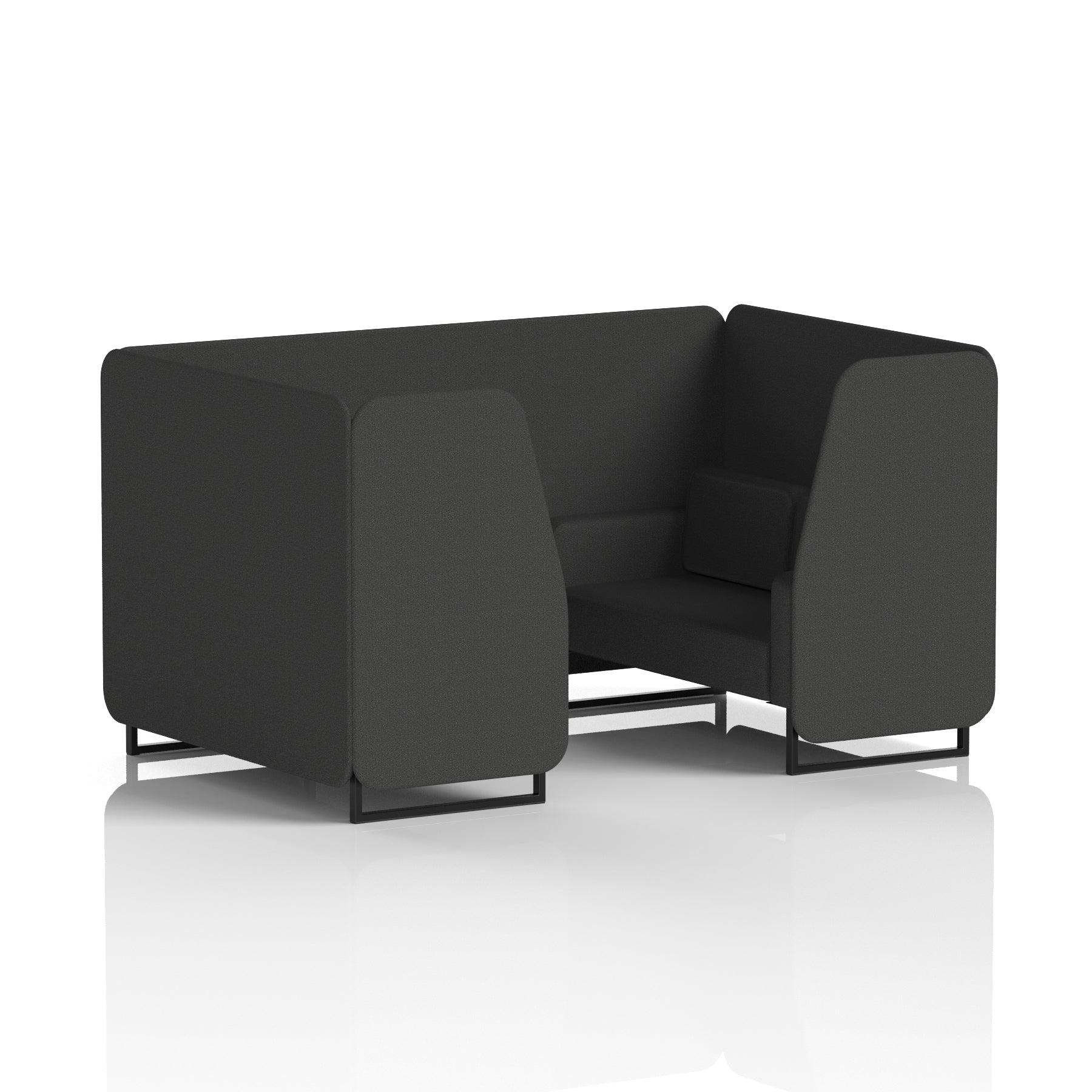 Brixworth Single Tone Office Booth – 2/4/6 Seater, Multiple Panel & Sofa Colours, Black or White Frame, Plywood/Foam/Fabric, Self-Assembly, 10yr Frame Warranty