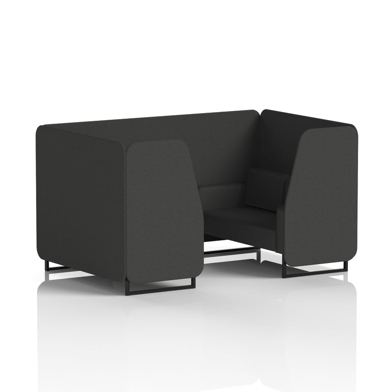 Brixworth Single Tone Office Booth – 2/4/6 Seater, Multiple Panel & Sofa Colours, Black or White Frame, Plywood/Foam/Fabric, Self-Assembly, 10yr Frame Warranty