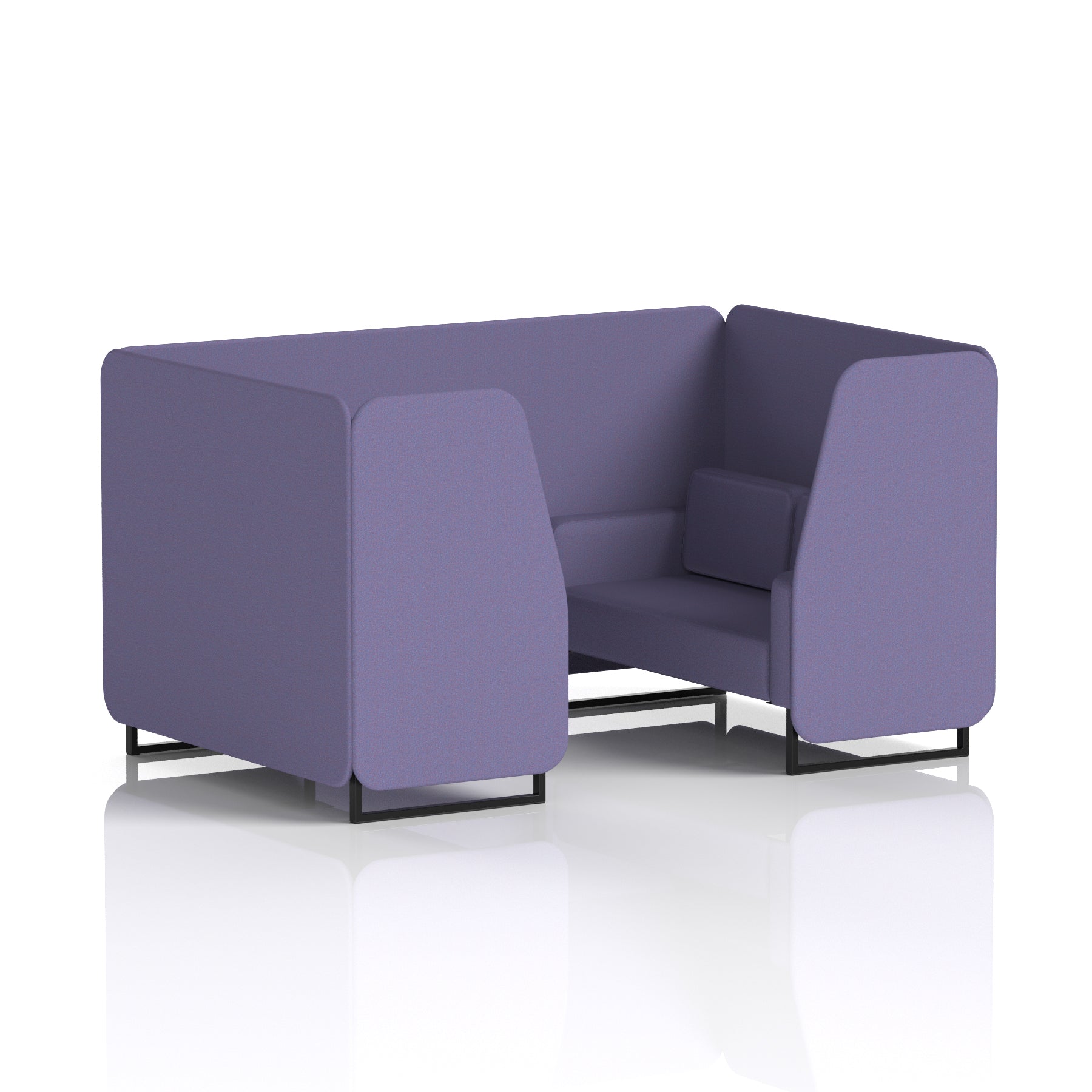 Brixworth Single Tone Office Booth – 2/4/6 Seater, Multiple Panel & Sofa Colours, Black or White Frame, Plywood/Foam/Fabric, Self-Assembly, 10yr Frame Warranty