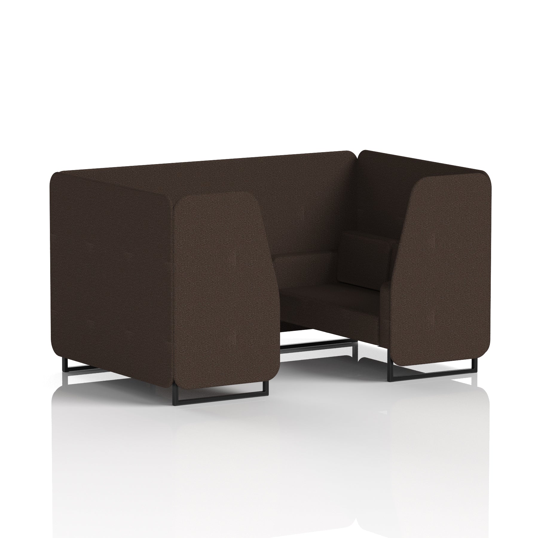 Brixworth Single Tone Office Booth – 2/4/6 Seater, Multiple Panel & Sofa Colours, Black or White Frame, Plywood/Foam/Fabric, Self-Assembly, 10yr Frame Warranty