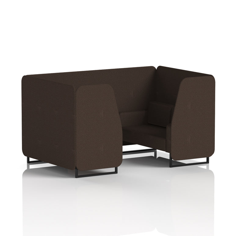 Brixworth Single Tone Office Booth – 2/4/6 Seater, Multiple Panel & Sofa Colours, Black or White Frame, Plywood/Foam/Fabric, Self-Assembly, 10yr Frame Warranty