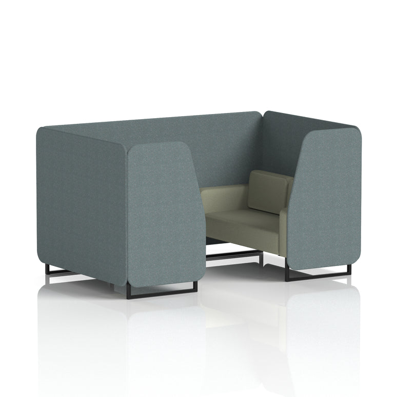 Brixworth Booth in Two Tone – 2, 4 or 6 Seater, Multiple Two-Tone Colour Options, Black or White Frame, Self-Assembly, Fabric & Foam, 10 Year Frame Warranty