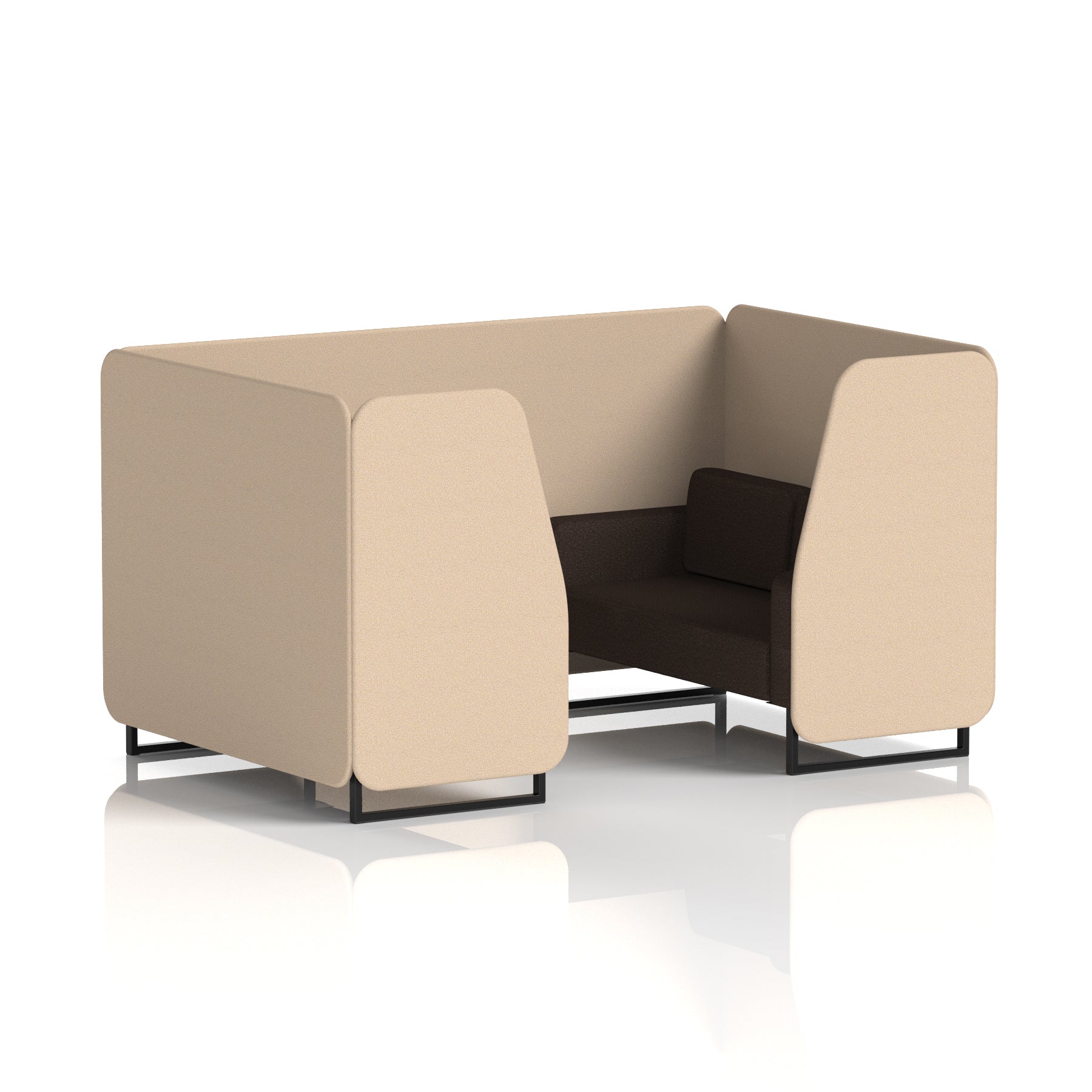 Brixworth Booth in Two Tone – 2, 4 or 6 Seater, Multiple Two-Tone Colour Options, Black or White Frame, Self-Assembly, Fabric & Foam, 10 Year Frame Warranty