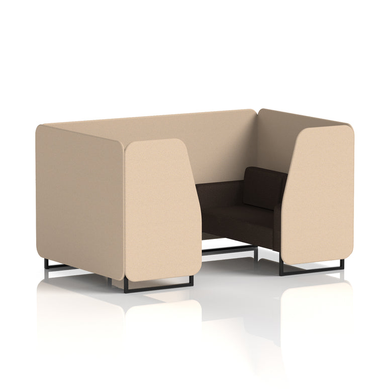 Brixworth Booth in Two Tone – 2, 4 or 6 Seater, Multiple Two-Tone Colour Options, Black or White Frame, Self-Assembly, Fabric & Foam, 10 Year Frame Warranty