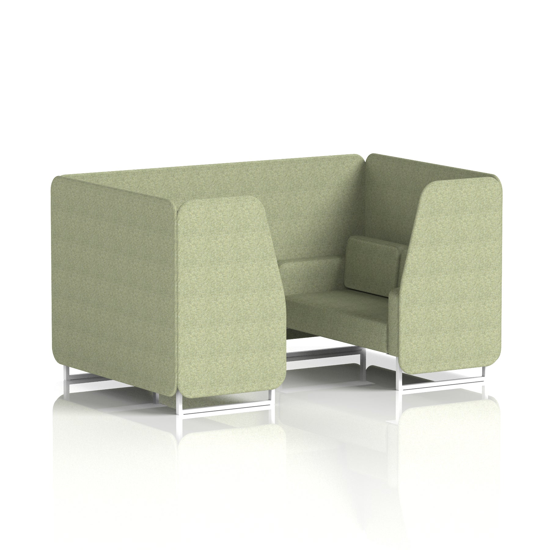 Brixworth Single Tone Office Booth – 2/4/6 Seater, Multiple Panel & Sofa Colours, Black or White Frame, Plywood/Foam/Fabric, Self-Assembly, 10yr Frame Warranty