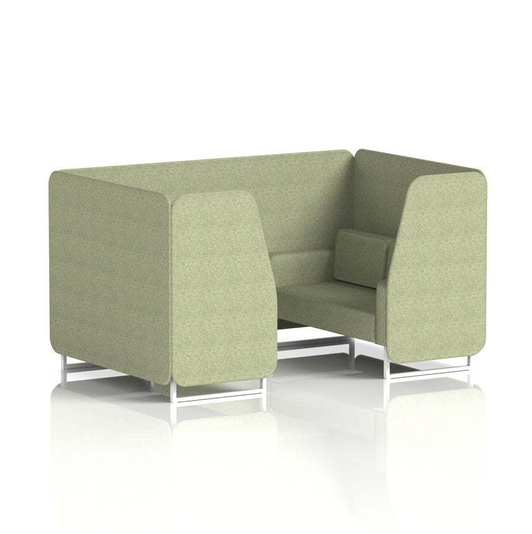 Brixworth Single Tone Office Booth – 2/4/6 Seater, Multiple Panel & Sofa Colours, Black or White Frame, Plywood/Foam/Fabric, Self-Assembly, 10yr Frame Warranty