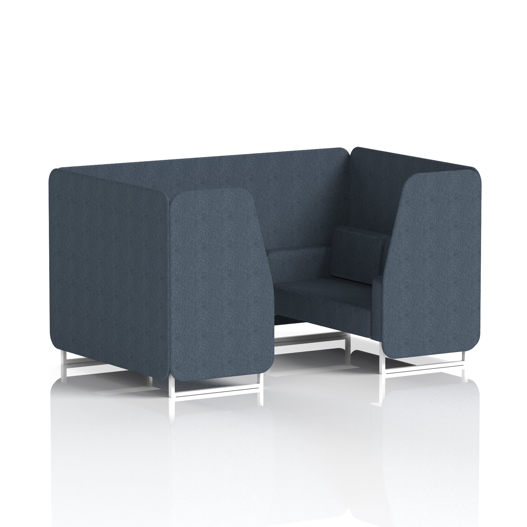 Brixworth Single Tone Office Booth – 2/4/6 Seater, Multiple Panel & Sofa Colours, Black or White Frame, Plywood/Foam/Fabric, Self-Assembly, 10yr Frame Warranty