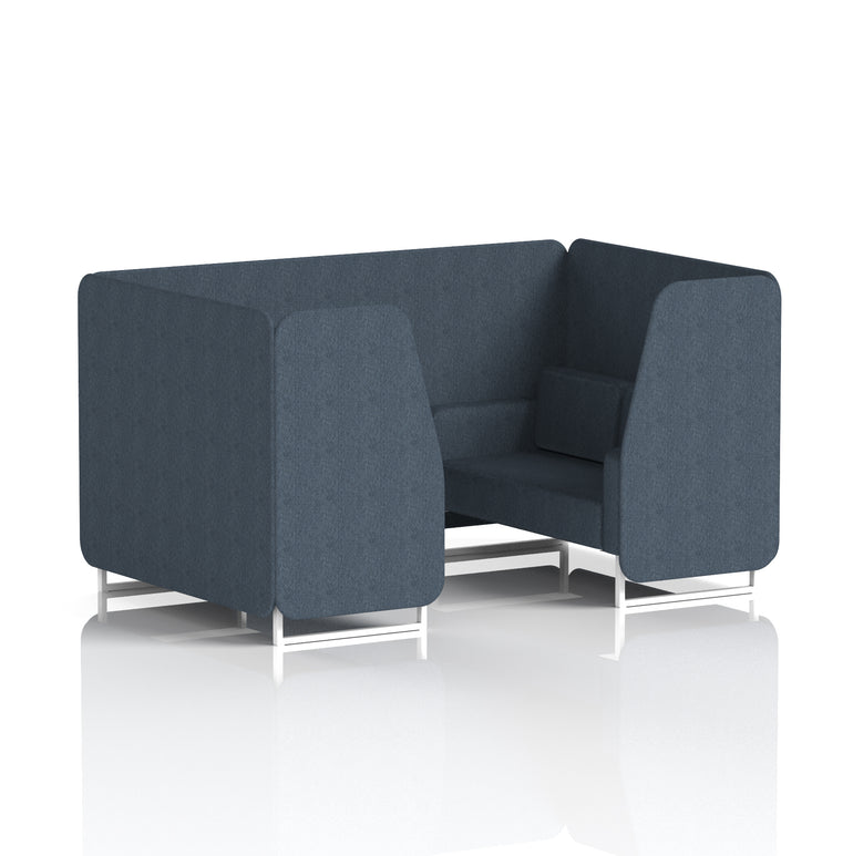 Brixworth Single Tone Office Booth – 2/4/6 Seater, Multiple Panel & Sofa Colours, Black or White Frame, Plywood/Foam/Fabric, Self-Assembly, 10yr Frame Warranty