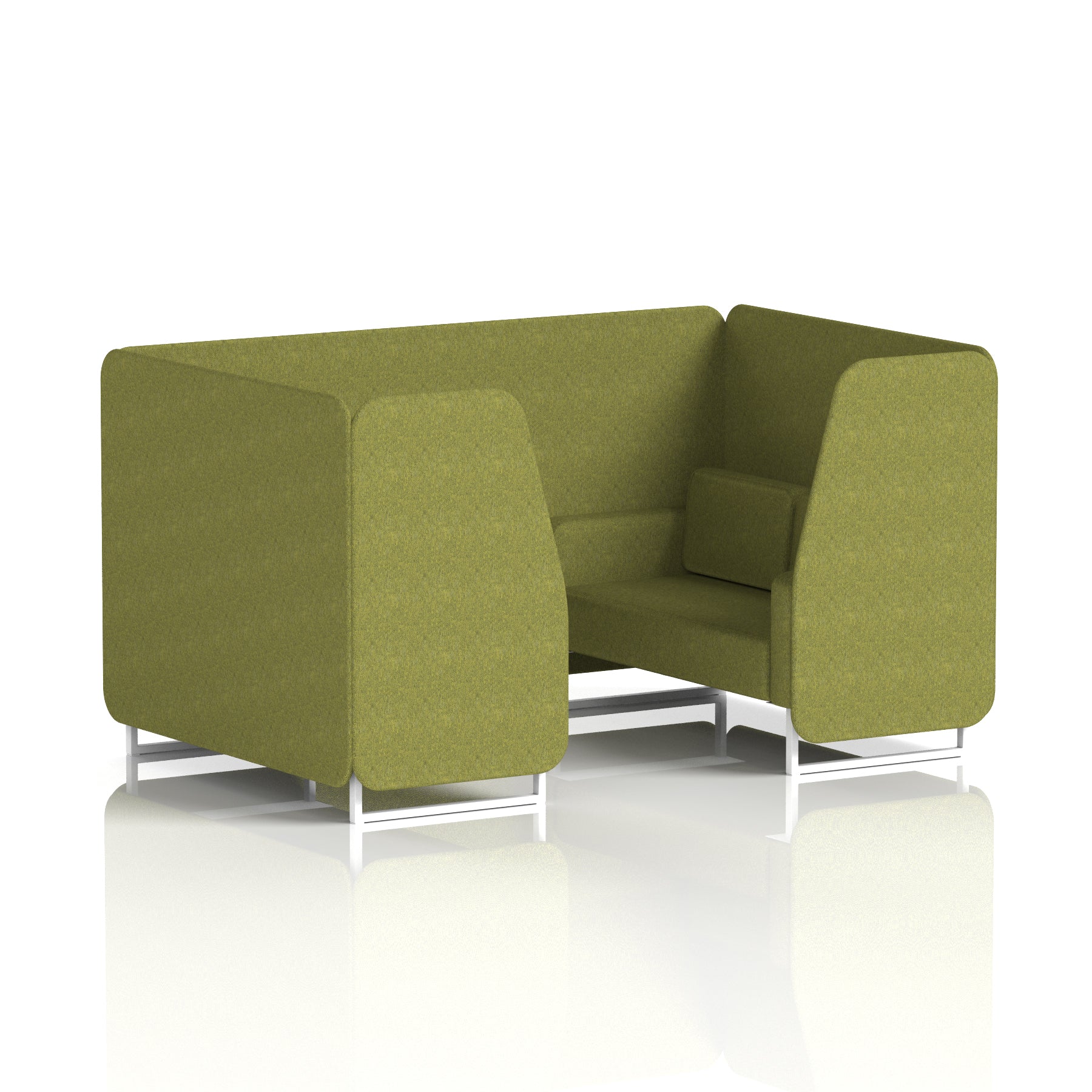 Brixworth Single Tone Office Booth – 2/4/6 Seater, Multiple Panel & Sofa Colours, Black or White Frame, Plywood/Foam/Fabric, Self-Assembly, 10yr Frame Warranty