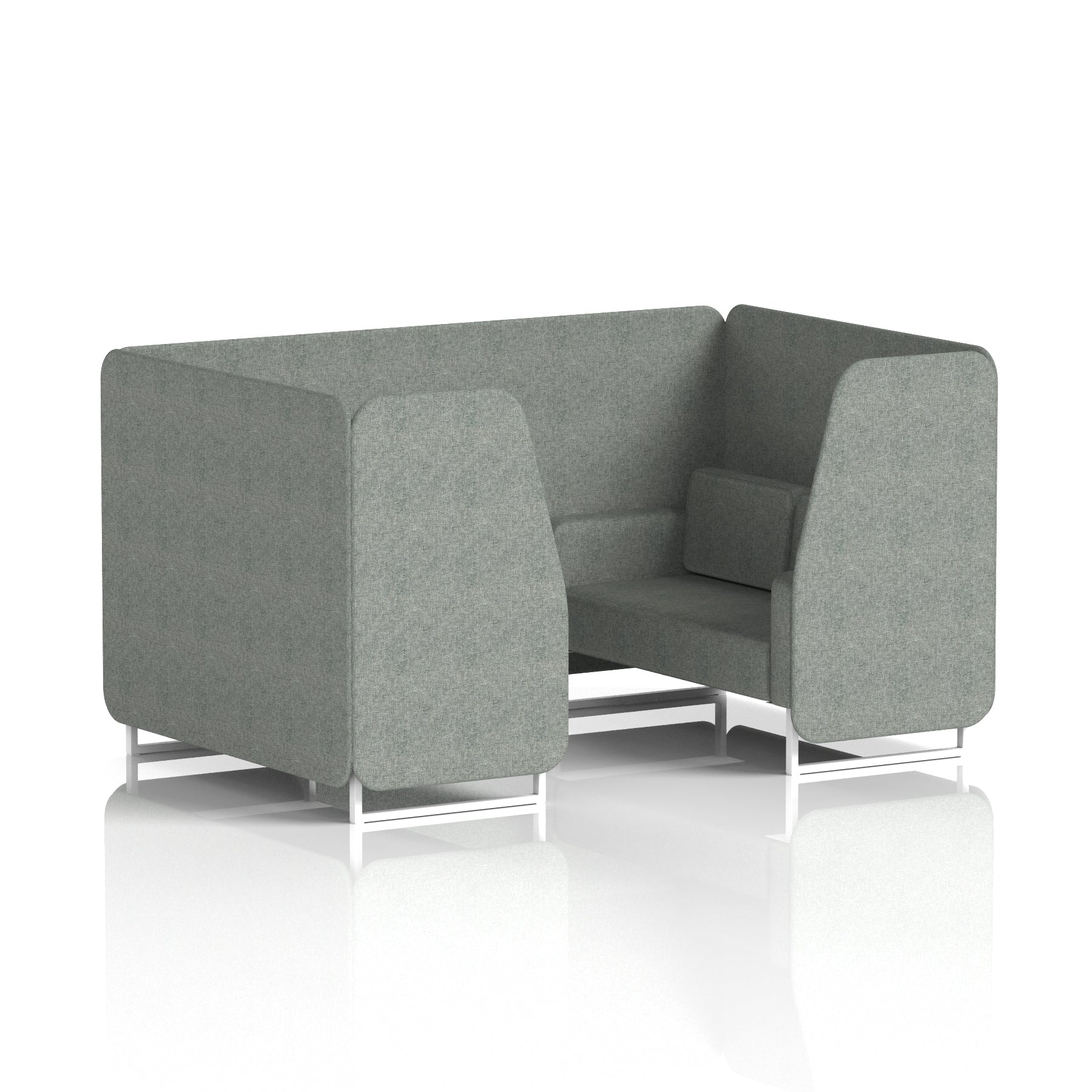Brixworth Single Tone Office Booth – 2/4/6 Seater, Multiple Panel & Sofa Colours, Black or White Frame, Plywood/Foam/Fabric, Self-Assembly, 10yr Frame Warranty
