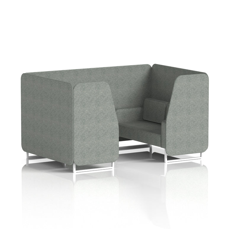 Brixworth Single Tone Office Booth – 2/4/6 Seater, Multiple Panel & Sofa Colours, Black or White Frame, Plywood/Foam/Fabric, Self-Assembly, 10yr Frame Warranty