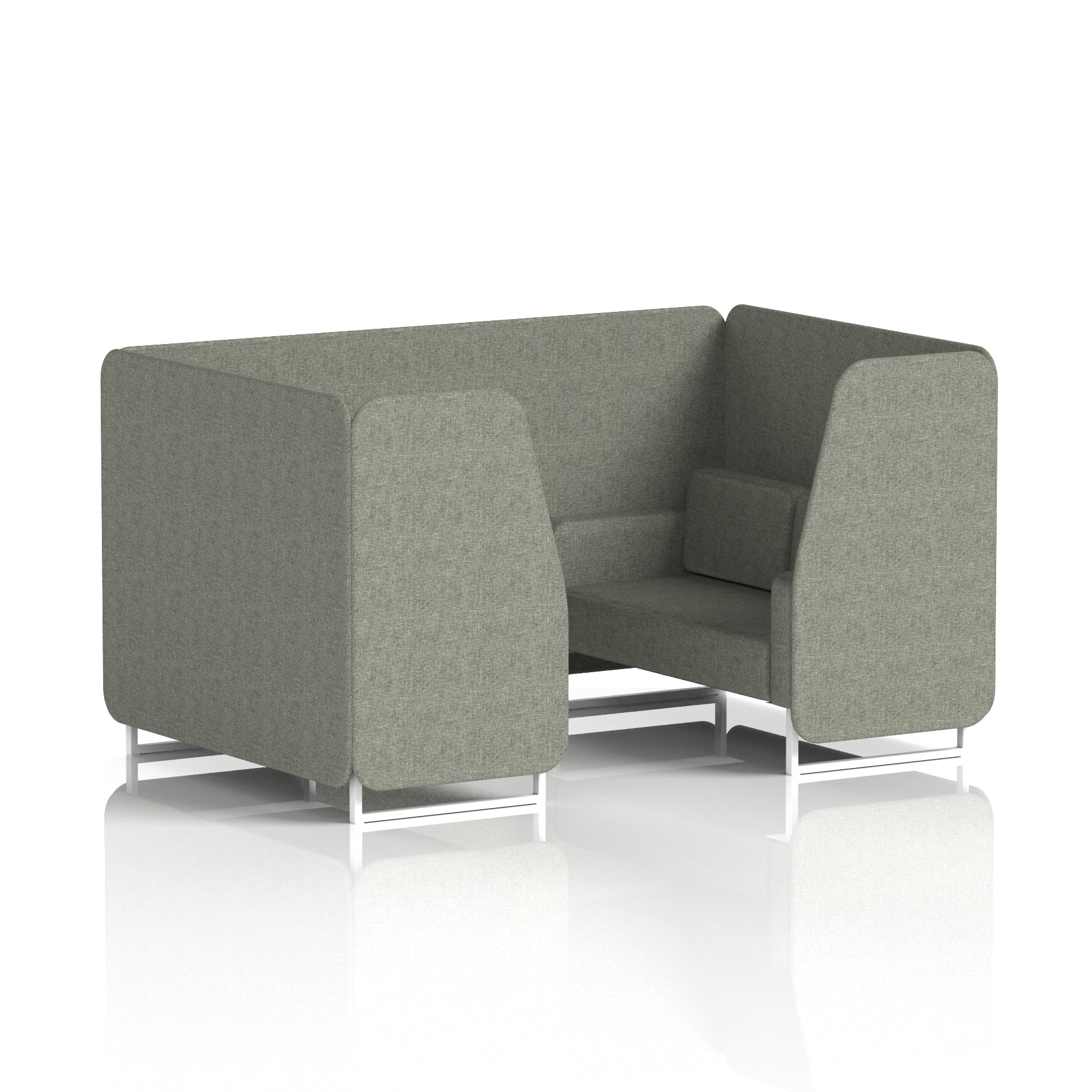 Brixworth Single Tone Office Booth – 2/4/6 Seater, Multiple Panel & Sofa Colours, Black or White Frame, Plywood/Foam/Fabric, Self-Assembly, 10yr Frame Warranty