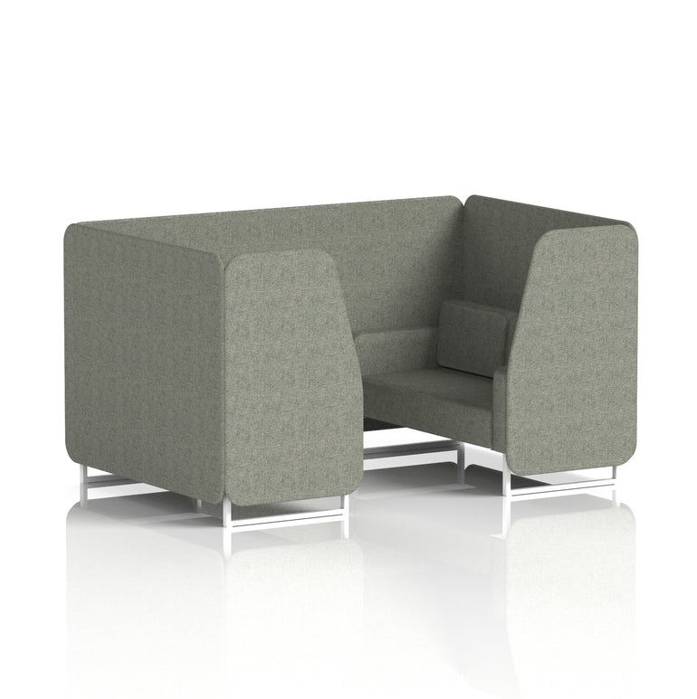 Brixworth Single Tone Office Booth – 2/4/6 Seater, Multiple Panel & Sofa Colours, Black or White Frame, Plywood/Foam/Fabric, Self-Assembly, 10yr Frame Warranty