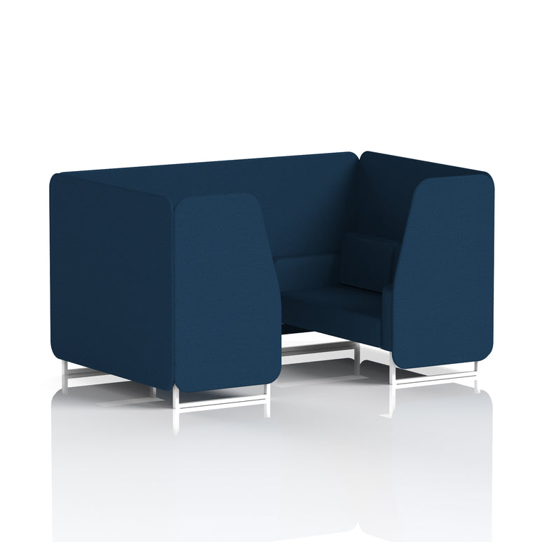 Brixworth Single Tone Office Booth – 2/4/6 Seater, Multiple Panel & Sofa Colours, Black or White Frame, Plywood/Foam/Fabric, Self-Assembly, 10yr Frame Warranty