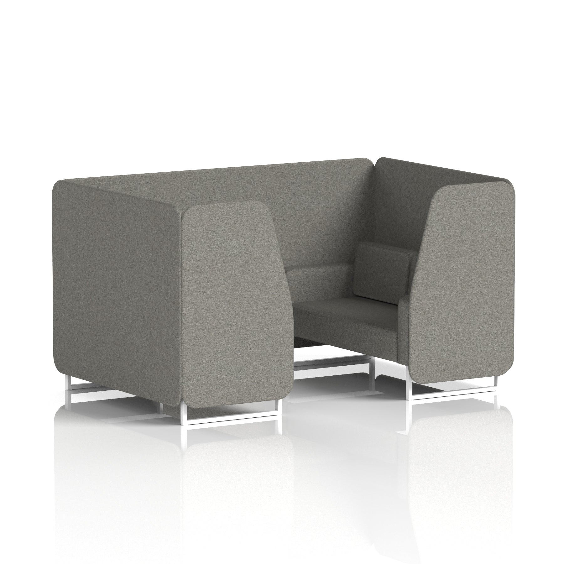 Brixworth Single Tone Office Booth – 2/4/6 Seater, Multiple Panel & Sofa Colours, Black or White Frame, Plywood/Foam/Fabric, Self-Assembly, 10yr Frame Warranty